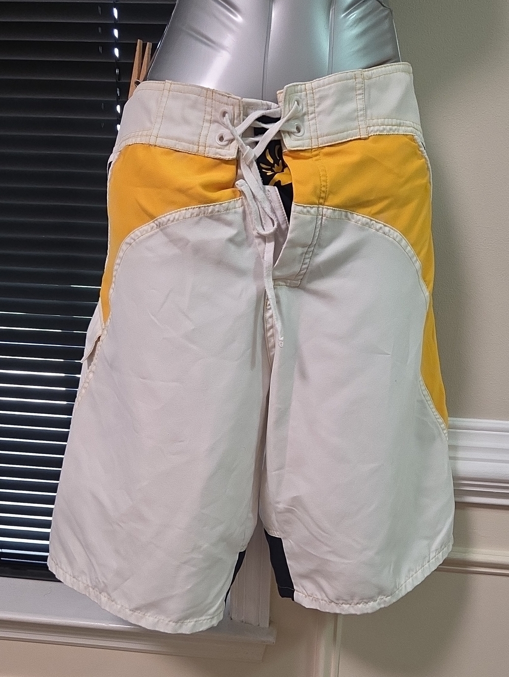 Corona White and Yellow Men's  Shorts
